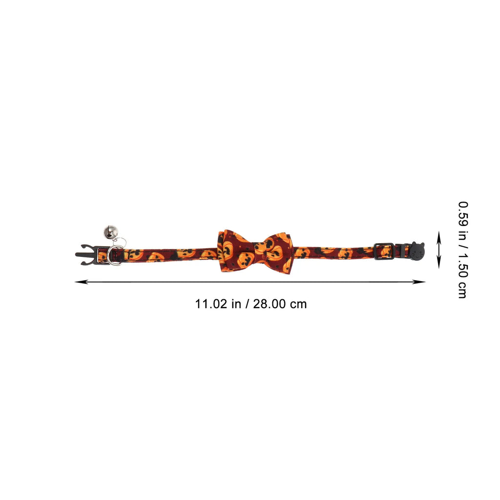 Adjustable Bowknot Dog Collar Halloween Pet Necklace Cute Party