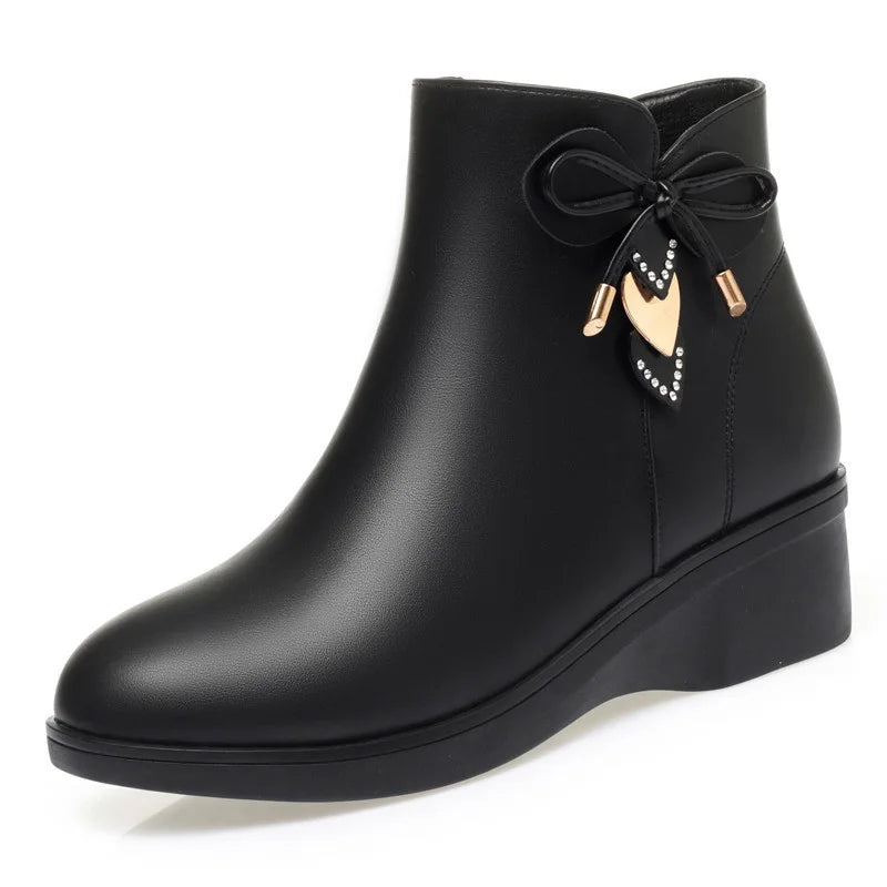Women's Boots 2023 Winter Cotton Shoes Bow-knot Ankle Women Zipper Zpaxo