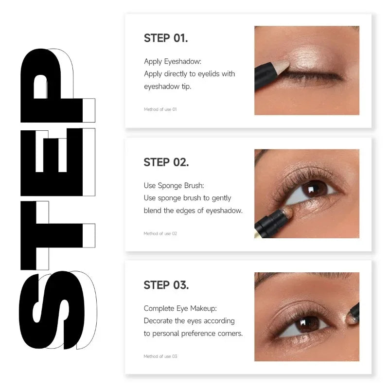 1PC Eye Brightening, Sponge Tip, Easy To Apply, Even and Smooth, 2-in-1 Eye Shadow Stick, Perfect for Music Festivals Zpaxo