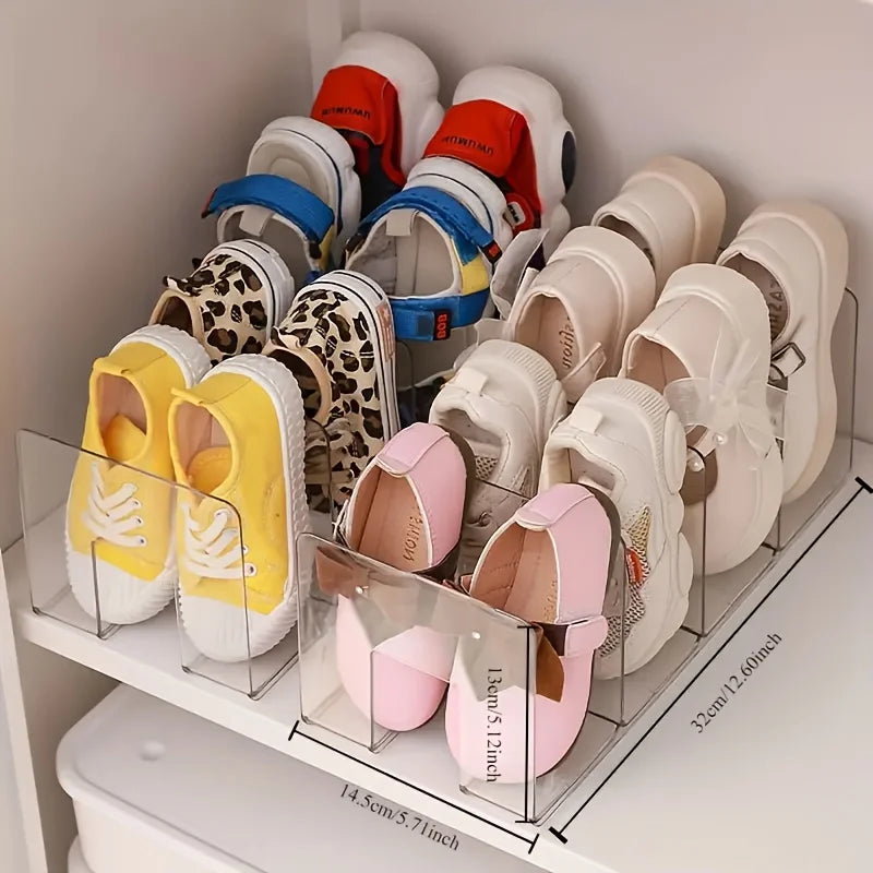 4-Lattice Shoes Storage Rack Children Acrylic Transparent Delicate Zpaxo