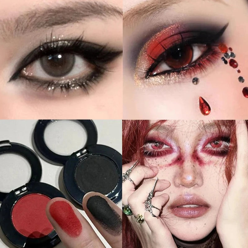 Eyeshadow Matte Red Black White Brighten Highlighter Eye Shadow