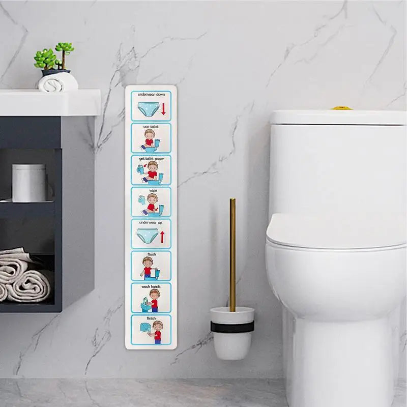 Toilet Training Chart Life Skills Visual Planner Teach Child Use Kids