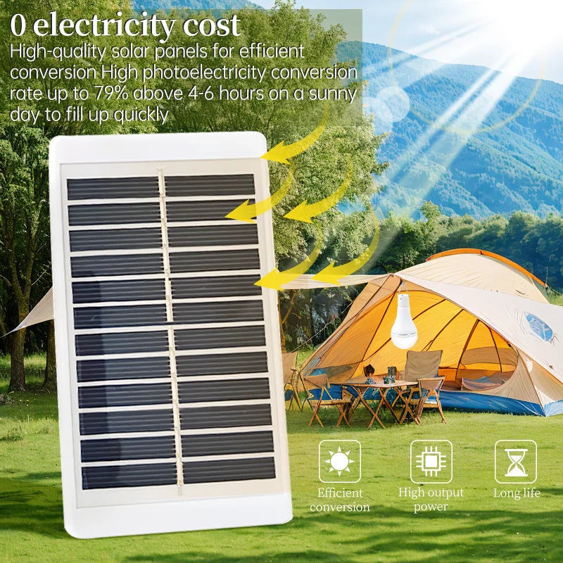 Solar Garden Light Hanging Emergency Sunlight LED 5V USB Bulb Outdoor Zpaxo