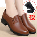 Mother's Shoes Soft Leather Bottom Embroidered Middle-aged Elderly Zpaxo HLN1998 brown 35(Foot 22.5cm) China Mainland