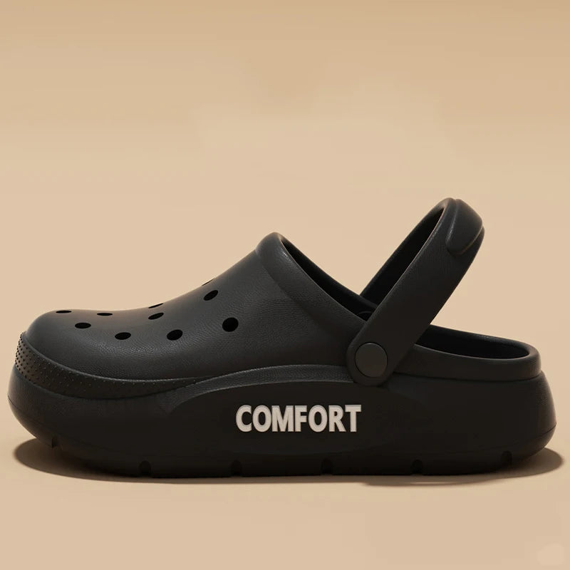 Women's Men's Slippers Summer Anti-slip Couple Hollow Covered Toe