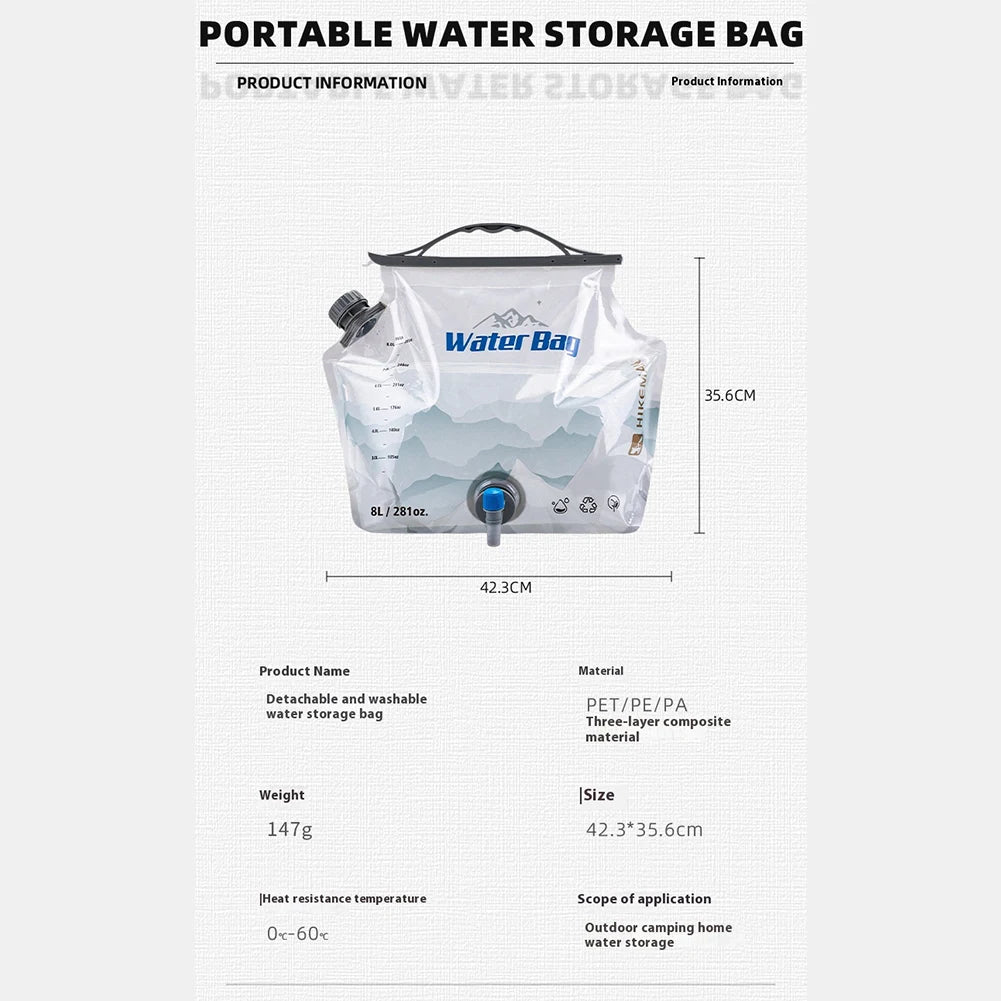 Portable Water Storage Bag Large Capacity Drinking Container Handle