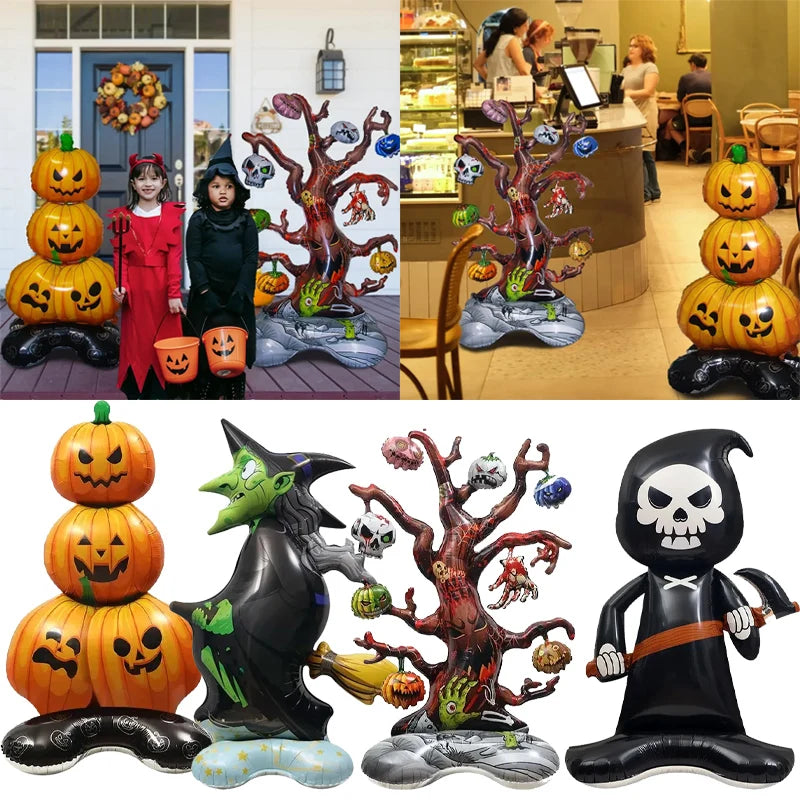 Inflatable Halloween Pumpkin Tree Foil Balloon Giant 5ft Standing