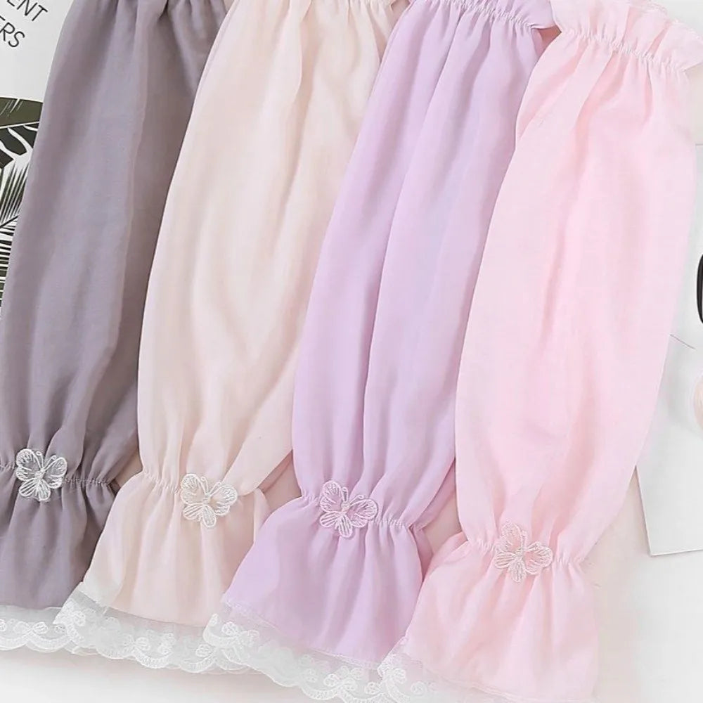 Fashion Loose Fit Sunscreen Sleeves Thin Fabric Breathable Arm Sleeves UV Protection Fingerless Gloves Summer Zpaxo