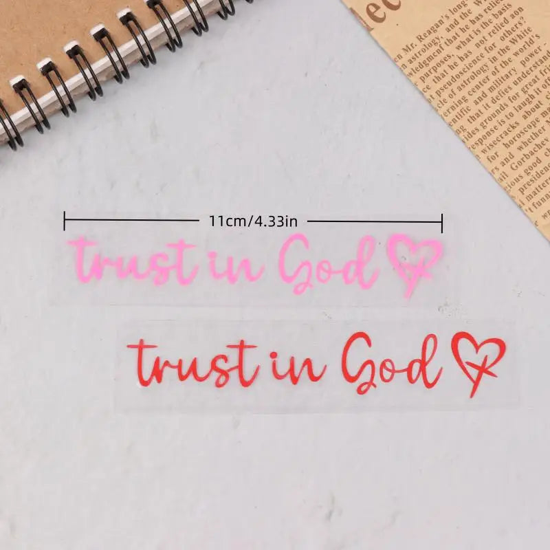 Christian Faith Heart Car Decal – Trust in God Bible Verse