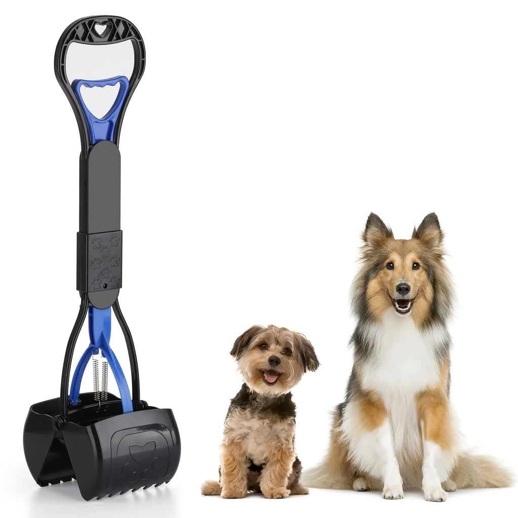Durable Pet Poop Shovel Long Handle Design Strength Spring Foldable