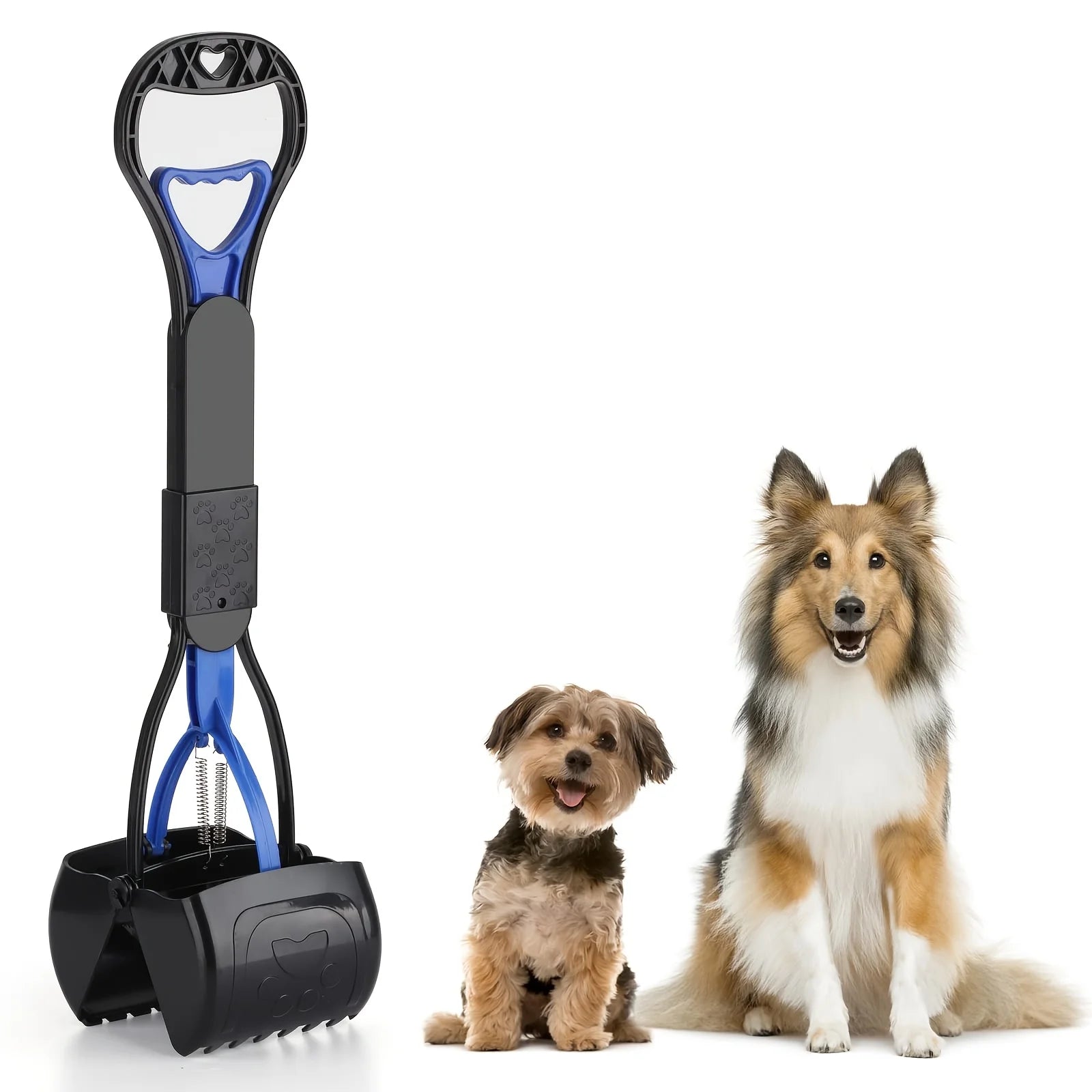 Durable Pet Poop Shovel Long Handle Design Strength Spring Foldable