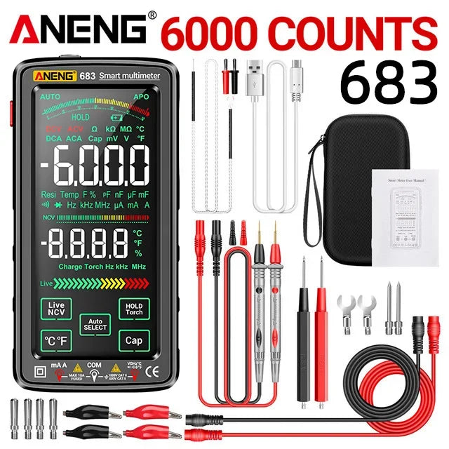 ANENG 683 Smart Multimeter Counts Multimetro Test Multitester AC DC