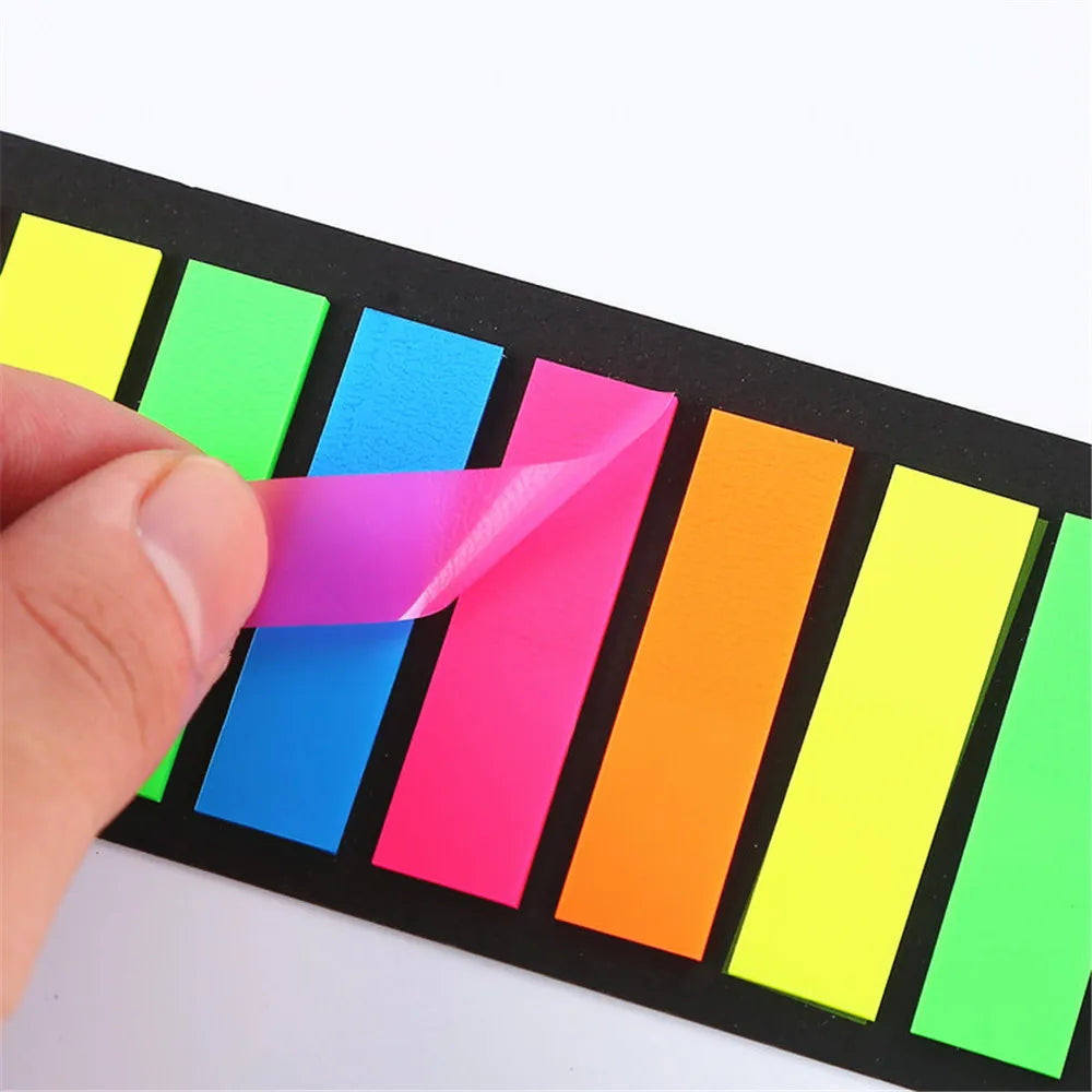 PET Page Markers Adhesive Index Tabs Bright Colors Arrow Flag Book Zpaxo