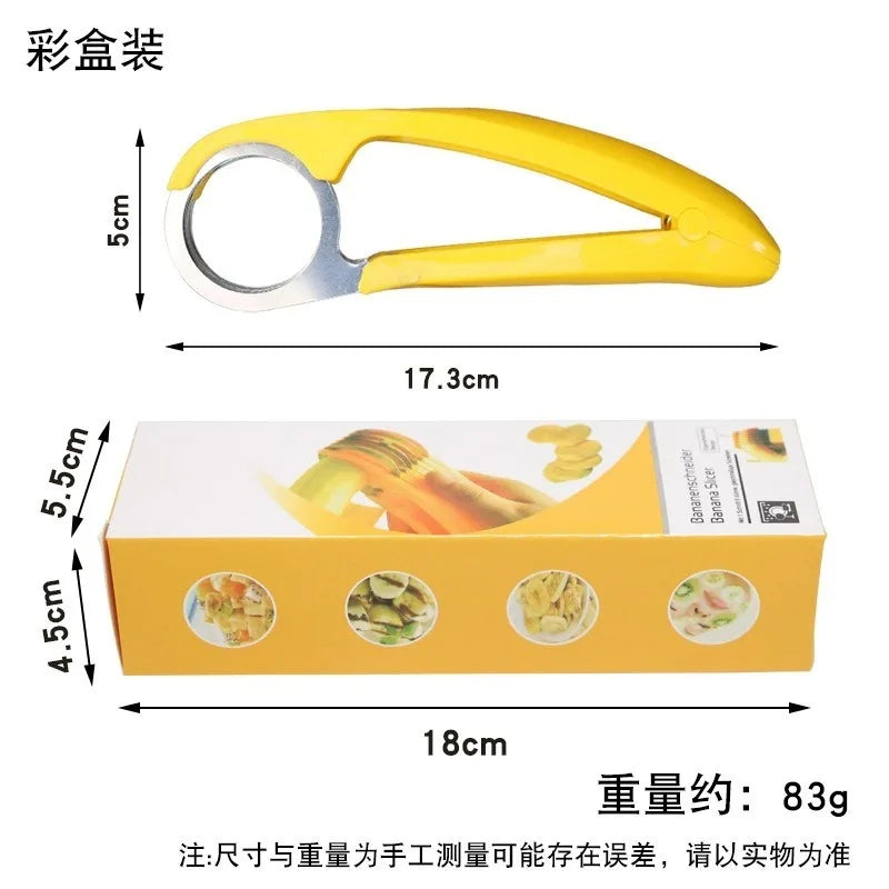 Stainless Steel Banana Slicer, Kitchen Ham Sausage Fruit Slicer, Daily Dining Kitchen, Salad Platter, Ring Cutter, Fruit Slicer Zpaxo