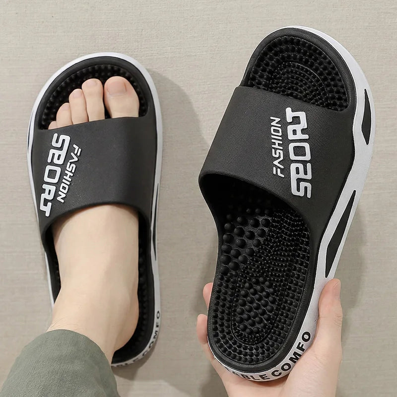 Fashion Men S Massage Slippers Indoor Outdoor Sandals Beach Casual