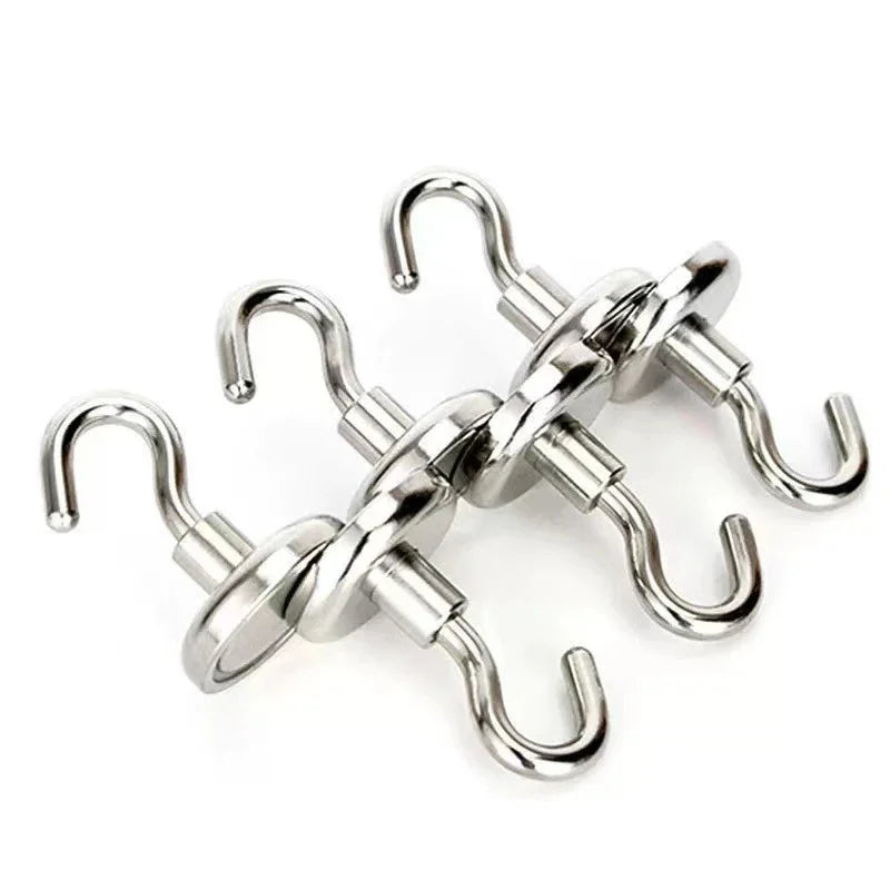 8-Pack Neodymium Magnetic Hooks – 12kg Strong Hold, 20mm