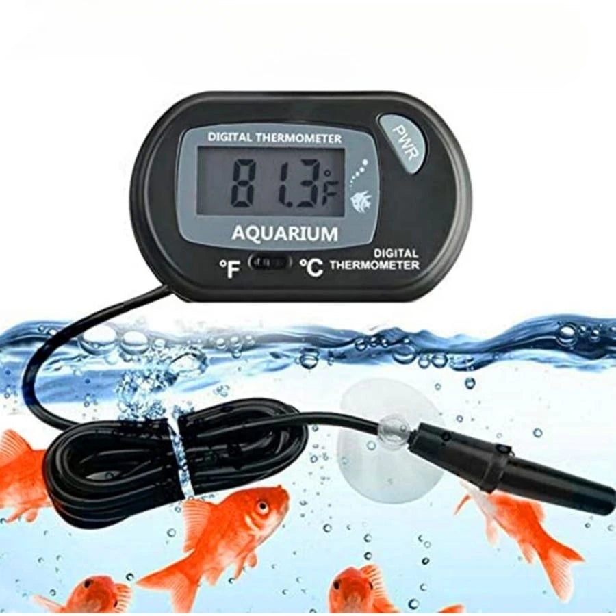 Digital Aquarium Thermometer Probe Suction Cup Fish Tank Water