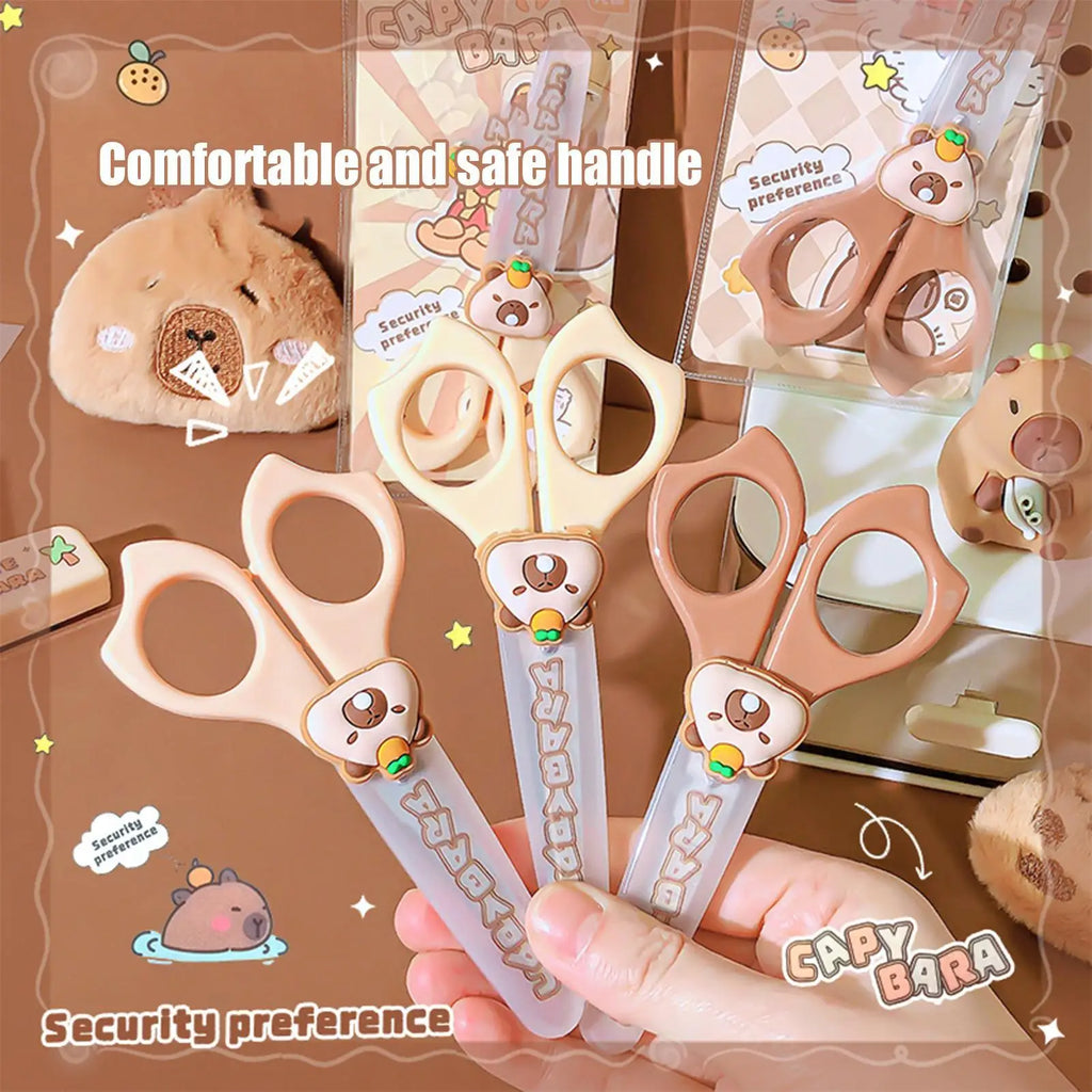 Capybara Kids Safety Scissors – Round Tip & Anti-Slip Handle Kids Safety Scissors Zpaxo