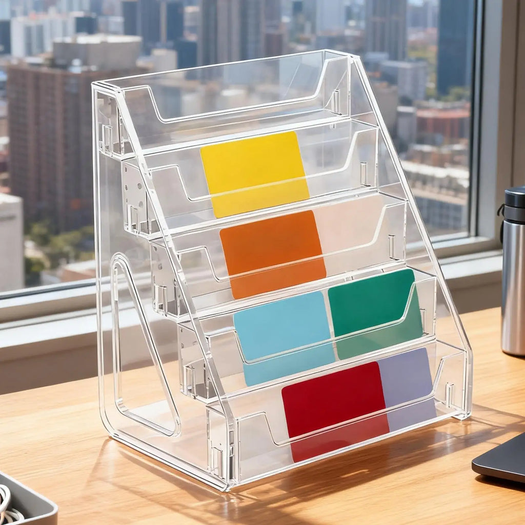 5 Tier Acrylic Card Display Stand Clear Graded Shelf Collectible
