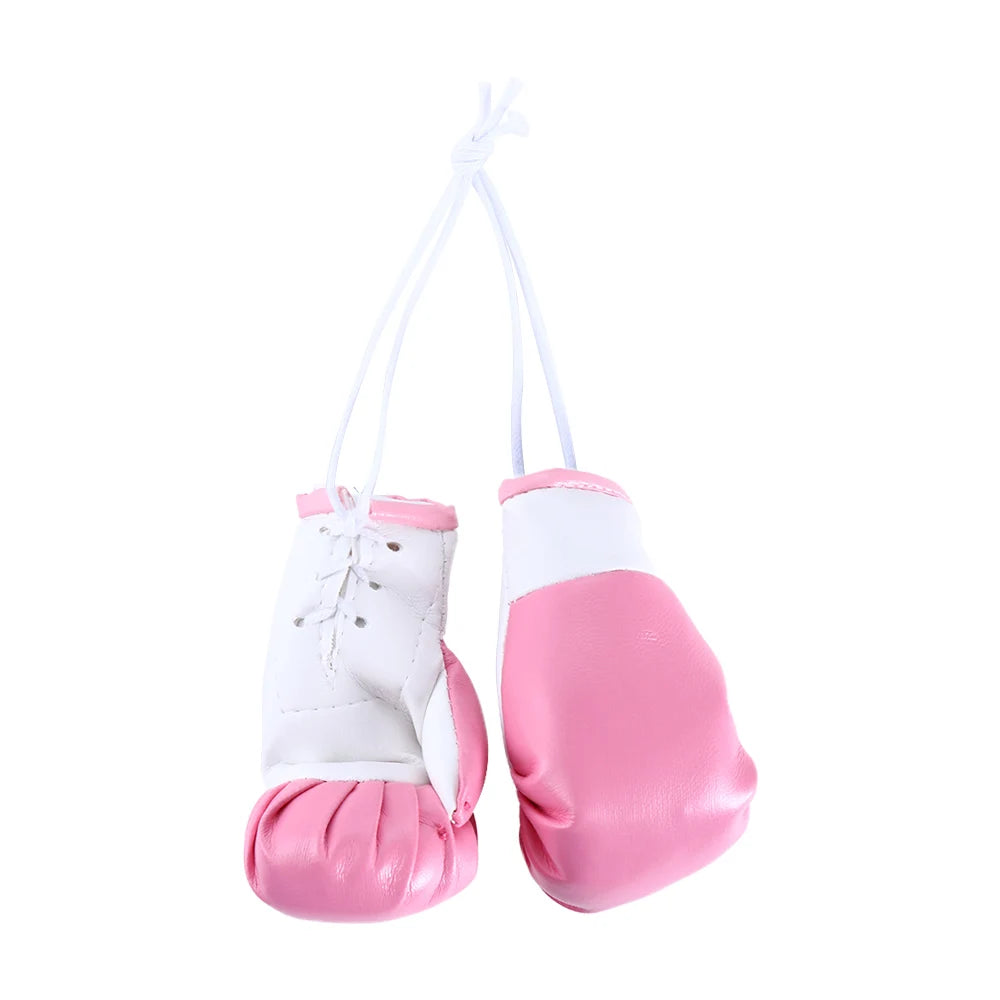 Ornaments Car Pendant Leather Miniature Punching Gloves Boxing Mini Zpaxo Pink White