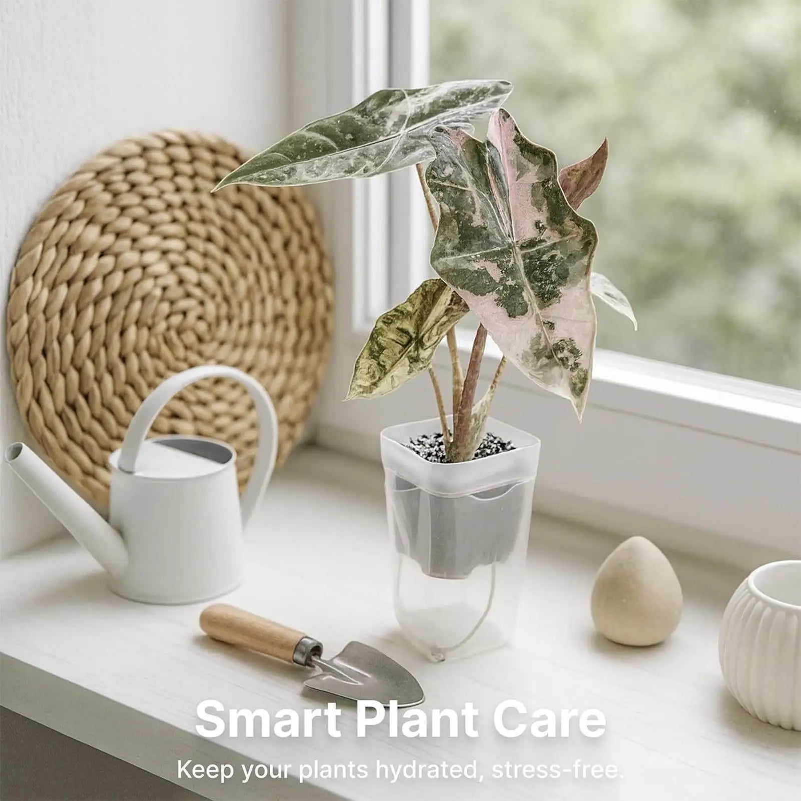 10 Indoor Plant Pot Transparent Self-watering Planter Small