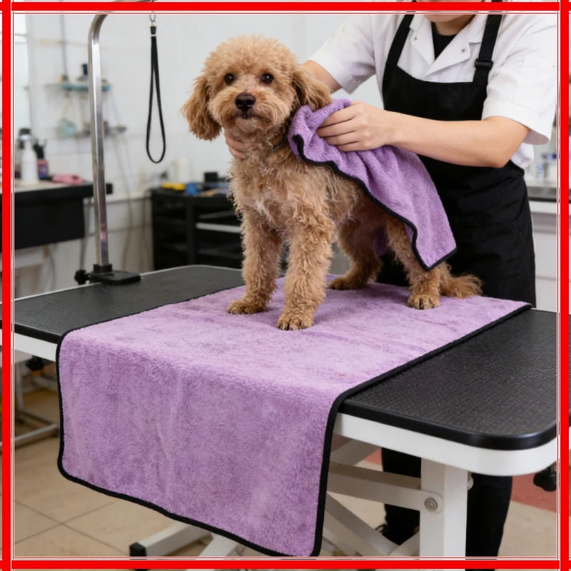 Pet Absorbent Towel, Dog Cat Quick Drying Bath Towel, Ultra-fine Fiber Super Absorbent Pet Towel, Cleaning Supplies Zpaxo
