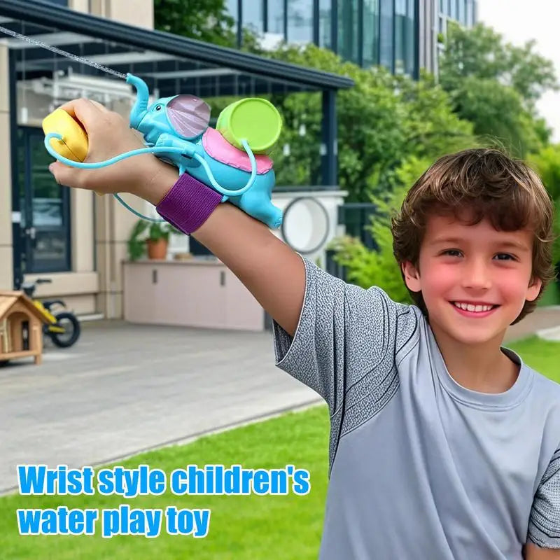 Wrist Water Squirter Toy Cartoon Elephant Children Water Soaker For Wrist Boys Girls Interactive Pool Game Bathing Playing Fun Zpaxo