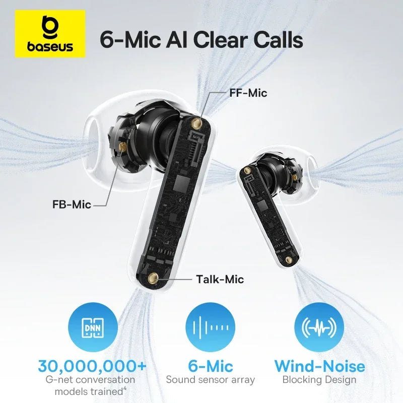 Baseus Bass BS1 NC 40dB Realtime Adaptive ANC Wireless Earbuds