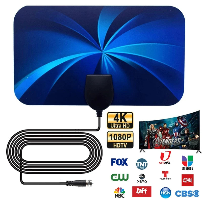 1080P TV Antenna For Global Digital 4K TV DVB-T2 Booster HDTV For RV outdoor Car antenna Indoor Smart TV EU Plug Zpaxo Digital TV antenna