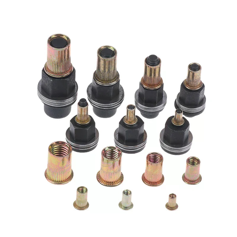 Hand Rivet Nut Tool Set Manual Riveter Kit With M3-12 Nut Heads For DIY Repair Installation Easy Use Accessory 10Pcs Zpaxo