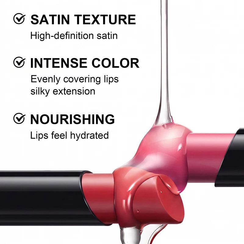 6 Colors Hexagonal Lipstick Silky Glossy Moisturizing Solid Lip Gloss Hydrating Long Lasting Non-Stick Cup Waterproof Lip Tint Zpaxo