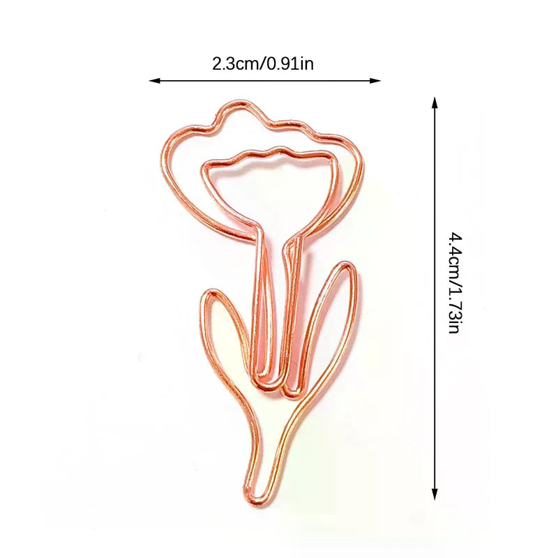 10PCS/Set Colored Paper Clip Office Stationery Metal Bookmark Holder Stationery Paper Clips Colored Flower Shaped Paper Clip Zpaxo