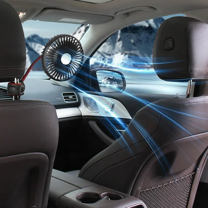 USB Car Fan 360° Swivel 3-Speed Air Circulator – All Vehicles