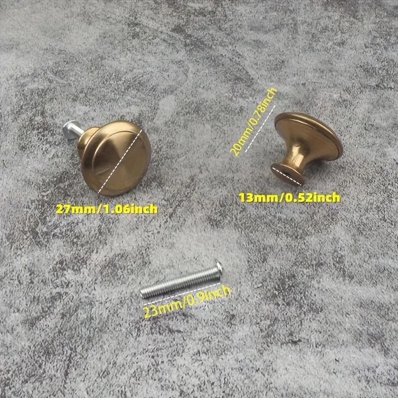 8-Pack Golden Round Cabinet Drawer Pull Handles – Zinc Alloy Cabinet Pull Handles Zpaxo