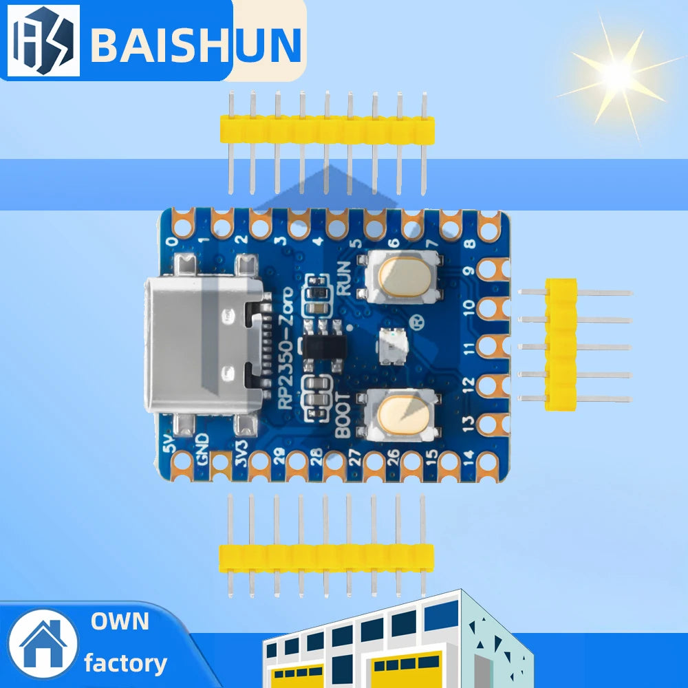 1/2PCS RP2350-Zero Mini Development Board RP2350 Based on Raspberry Pi RP2350A Dual-Core Built-in 520KB 4MB Flash Type-c USB Zpaxo RP2350-Zero 1pc