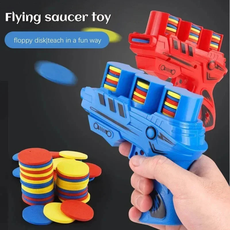 Youngsters' UFO Launcher Toy Soft EVA Bullets Interactive Outdoor