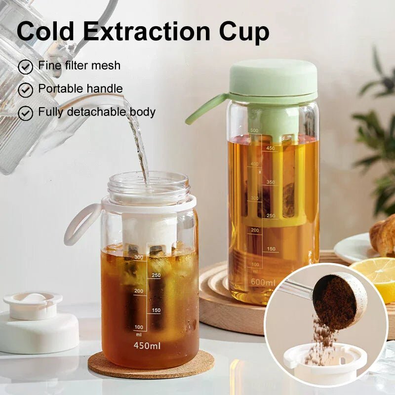 Cold Brew Coffee Pot High-capacity Espresso Filter Bottle Cold Brewing Pot Portable Iced Brew Coffee Maker Juice Coffe Kettle Zpaxo