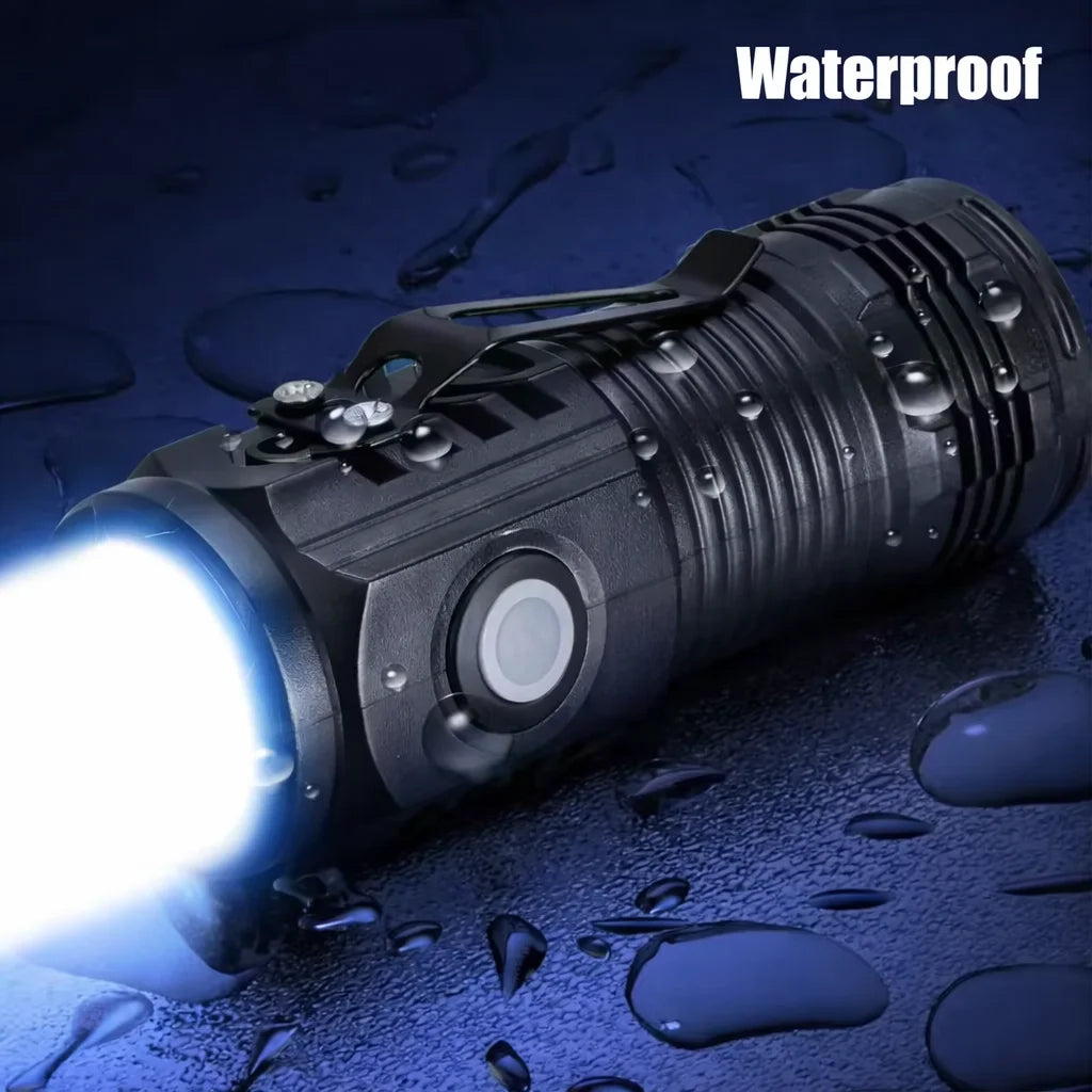 Rechargeable Outdoor Flashlight Strong Light Portable Waterproof Torch Camping Hiking Emergency Searchlight Handheld EDC Light Zpaxo
