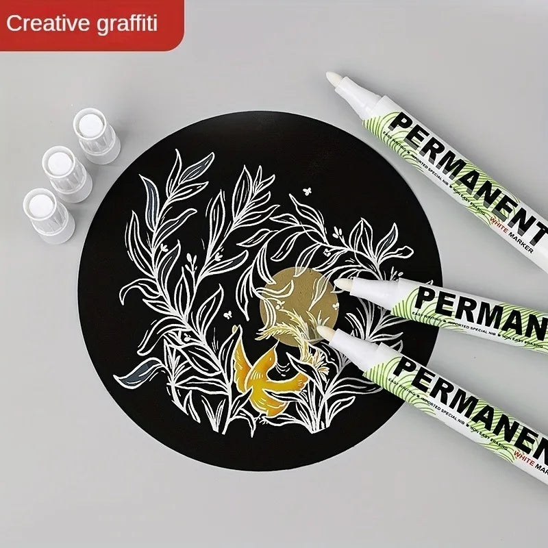 Metal White Marker Pen Alcohol Oily Waterproof Tire Graffiti Pens