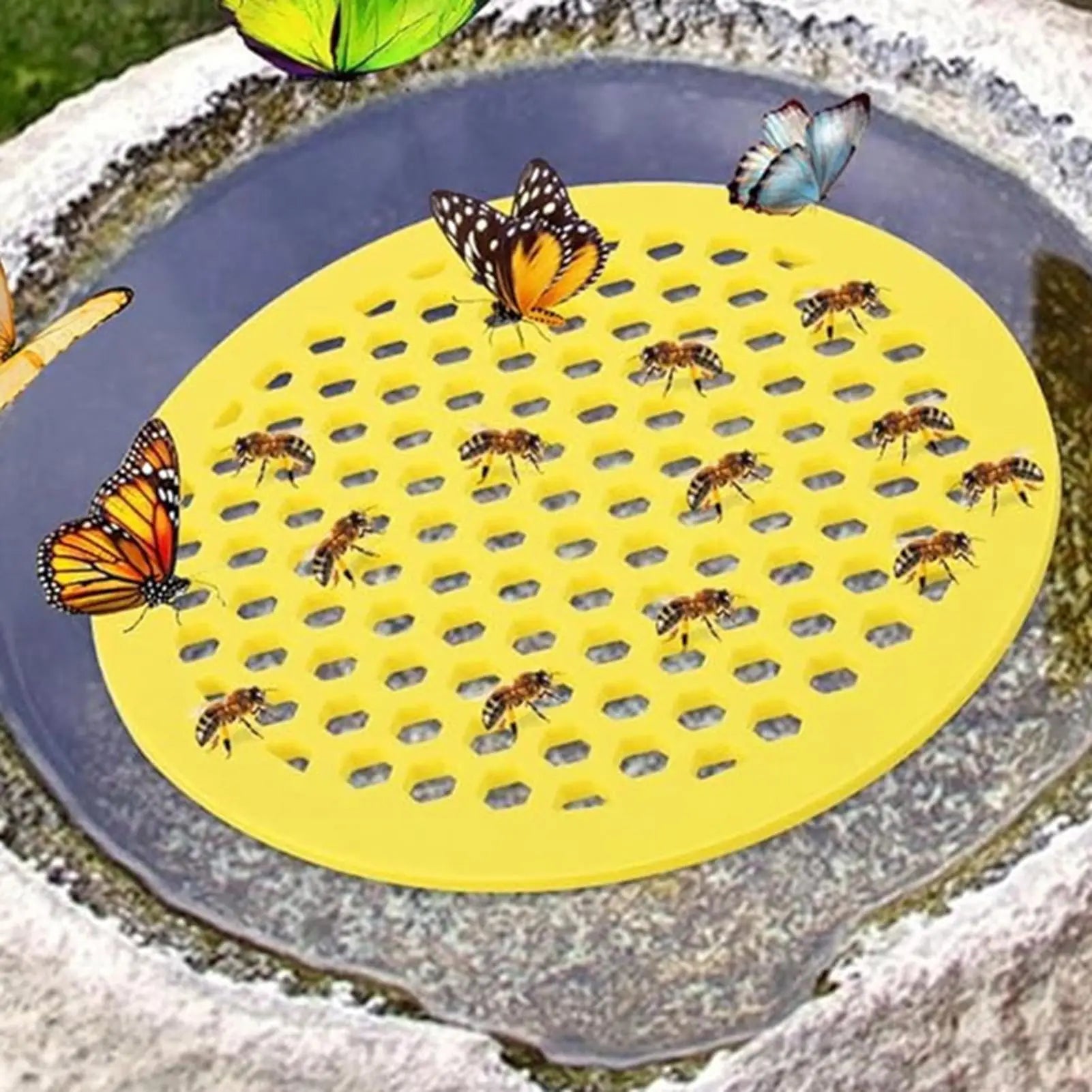 Bee Drinking Trays Round Floating Island Water Catcher Cups EVA Foam
