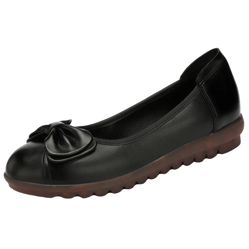 Tendon Bottom Mother Shoes Soft Leather Comfortable Middle-aged Zpaxo