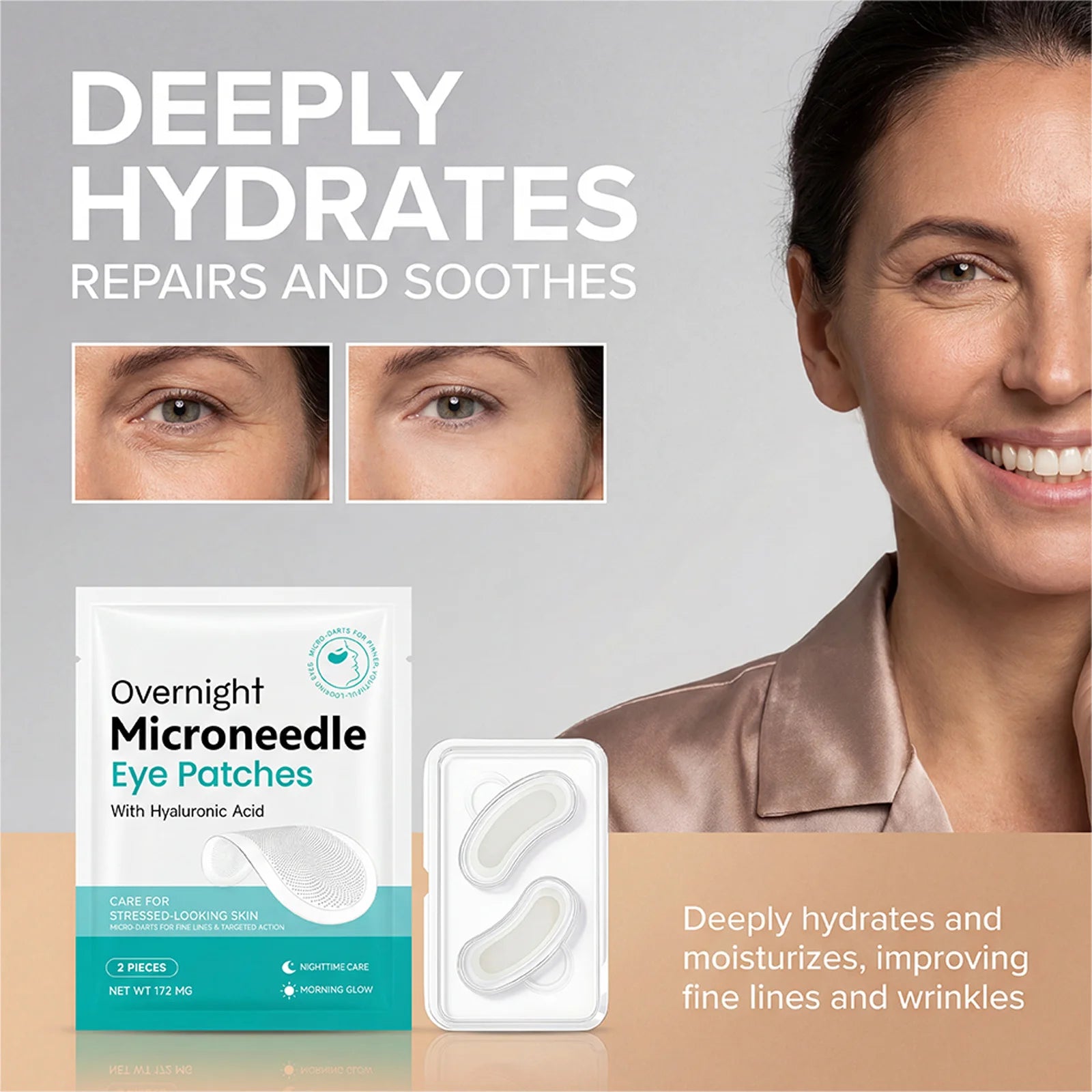 Hoygi Microneedle Eye Patches – Hyaluronic Acid Overnight Mask Eye Treatment Patch Zpaxo
