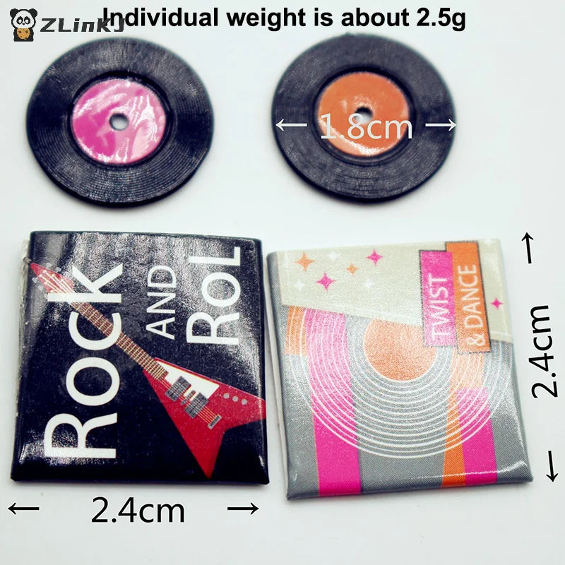 ▶1Set Dollhouse Mini CD Disc Record Set Bedroom Living Room Miniature Scene Model Toys Doll House Accessories Zpaxo