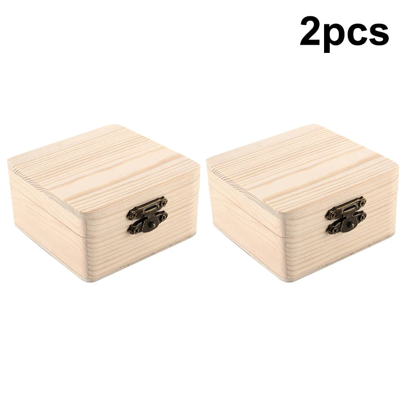 CM1 8x8x4 Plain Natural Wooden Packing Box Jewelry Storage Home