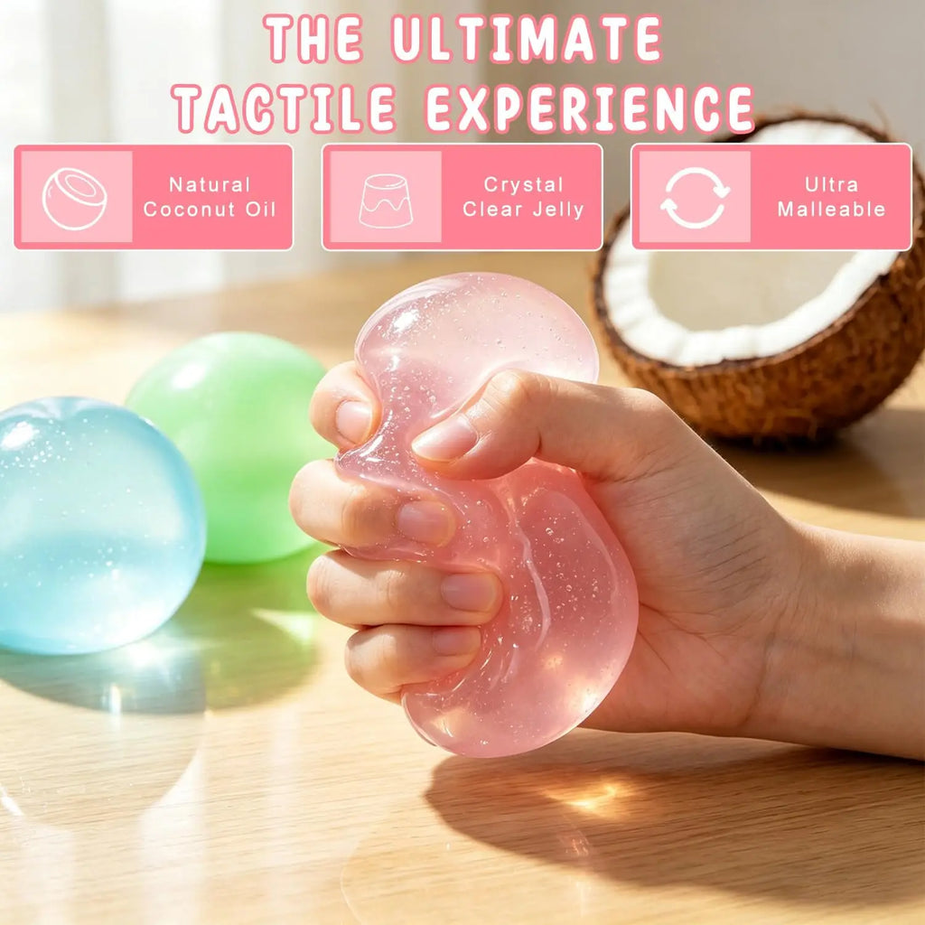 Premium Handmade Coconut Oil Slow Rebound Squishy Ball Translucent