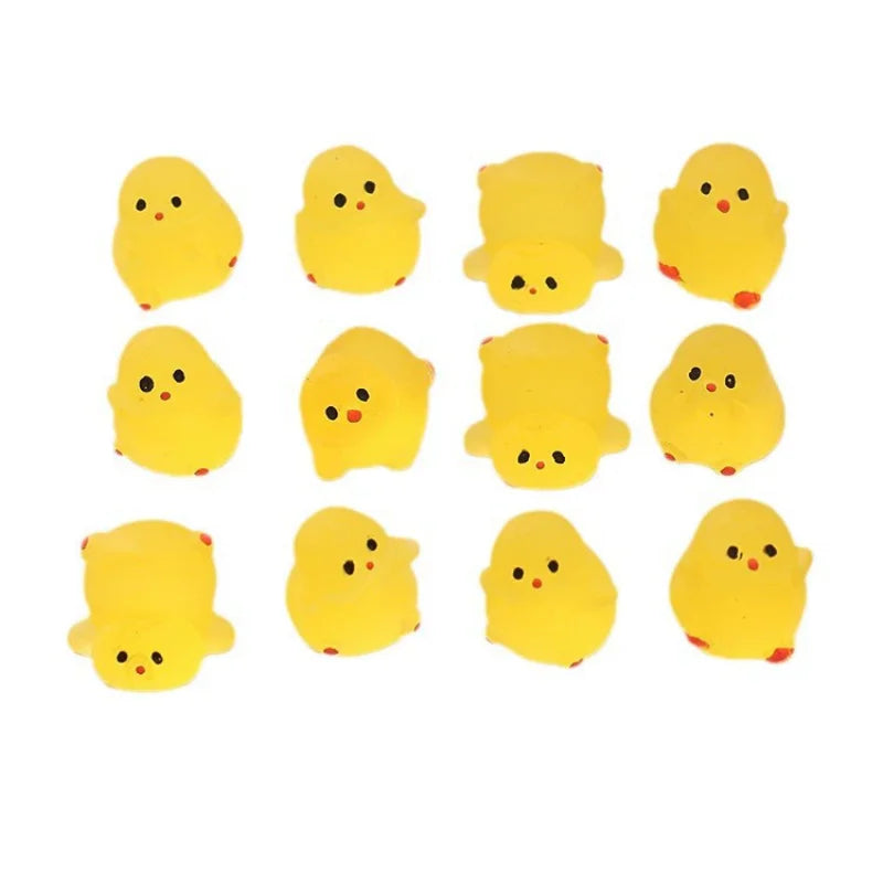 20/50/100PCS Cute Yellow Fat Chicken Desktop Ornaments, Kindergarten Gifts, Small Gifts, Resin Decorative Mini Chicken Zpaxo 100PCS Mixed