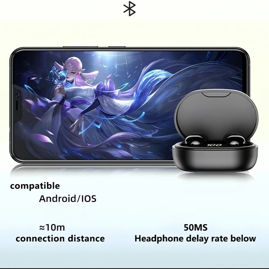 E7S TWS True Wireless Earphones Digital Display Screen Bluetooth 5 4