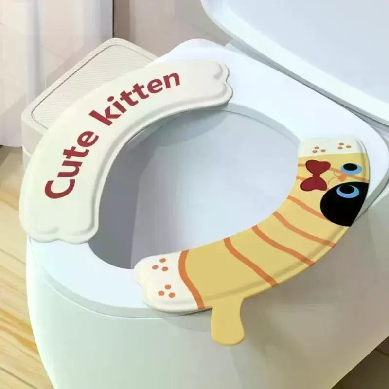 Cartoon Toilet Seat Cover Mat Warm Soft Lid Pad Bathroom Closestool Zpaxo