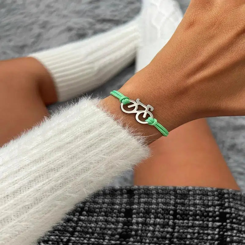 Stylish Pink Bicycle Bracelet Sports Cycling Necklace Accessory Zpaxo