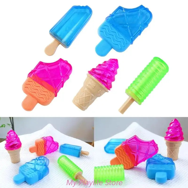 Summer Water Injection Frozen Toy Dog Chew Toy Squeak Teether Ice Lolly Popsicles Shape Dog Sound Toy Chew Toy TPR Teether Zpaxo